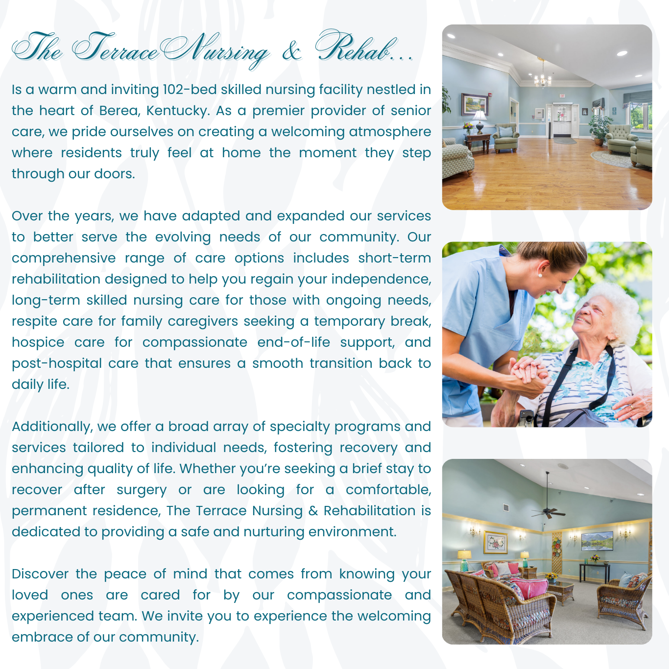 terrace Welcome page